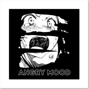 Angry mood cartoon design Posters and Art